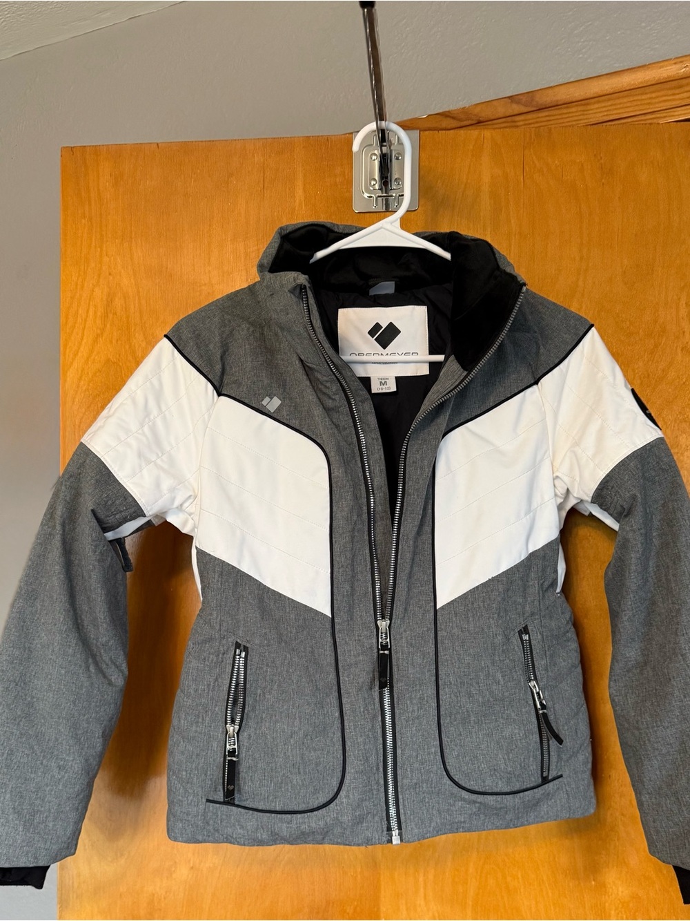 Obermeyer Girls' Rayla Jacket (Style #31064) - Two-Tone Gray Heather & White